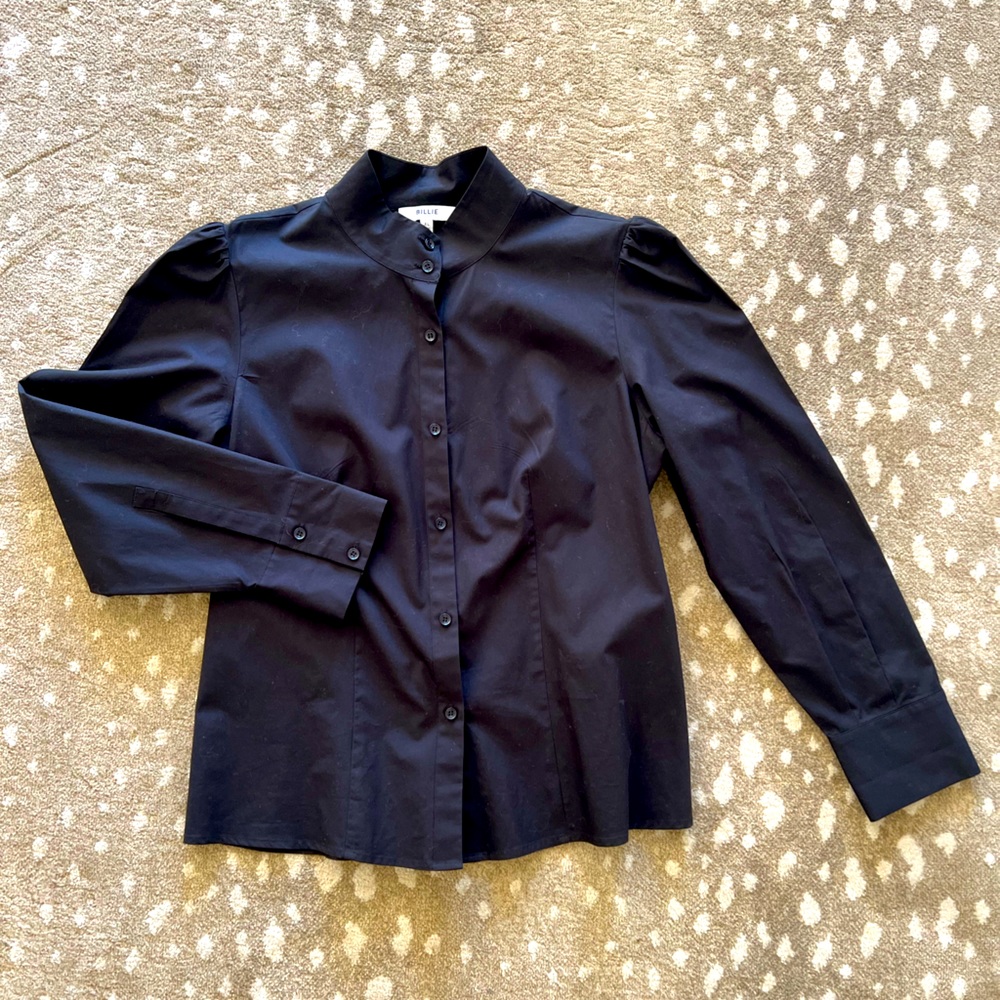 Billie The Label balloon sleeve top, black XL